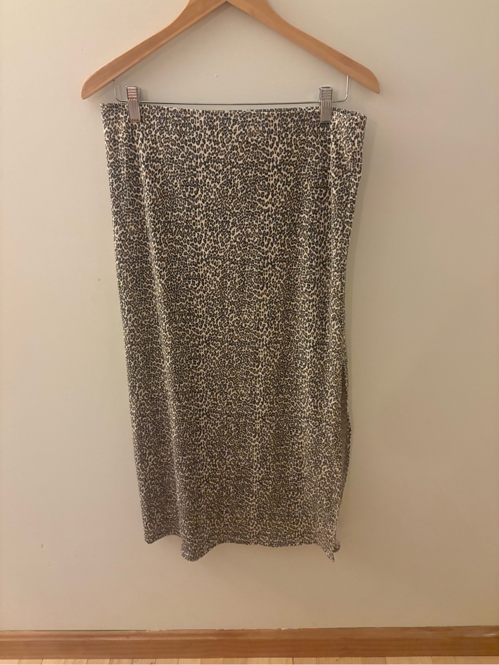 American Eagle Outfitters Leopard Print Midi Skirt - Beige & Black
